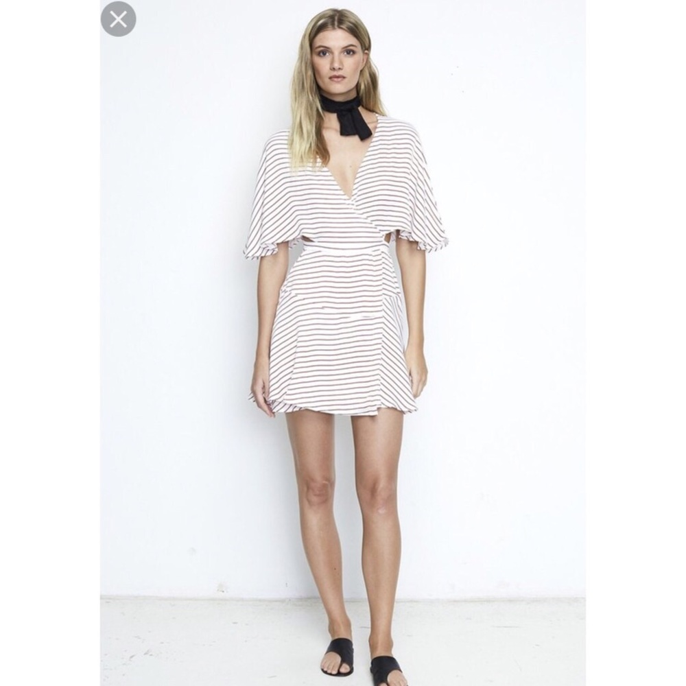 NWT Faithfull Alto Striped Cut Out Dress 4 Small